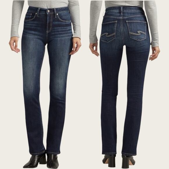 NWT | Silver Jeans Co. | Avery Curvy High Rise Straight | Indigo | 24/31 - Picture 1 of 16